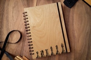 Деревянный блокнот А5 "Шахматы" (бумага 148х210 мм)